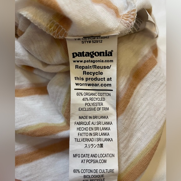 Patagonia size large white/orange striped tank top - Picture 5 of 5